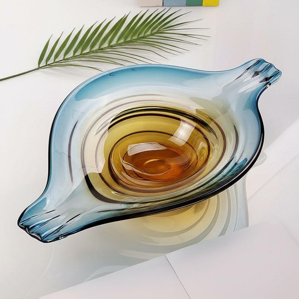 High angle view showing blue to amber gradient