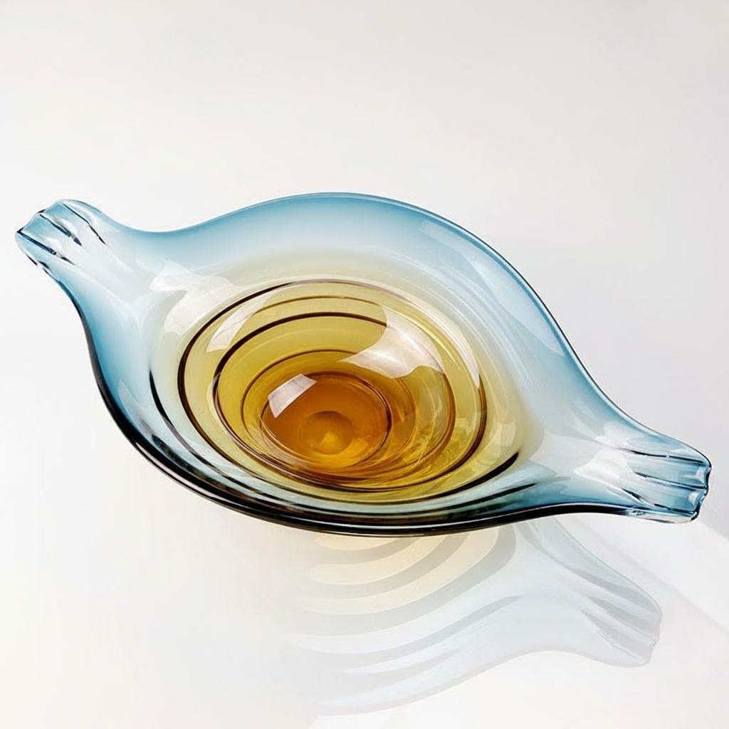 Empty glass bowl highlighting fluid shape