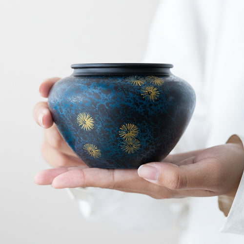 Blue And Gold Ceramic Round Decorative Bowl