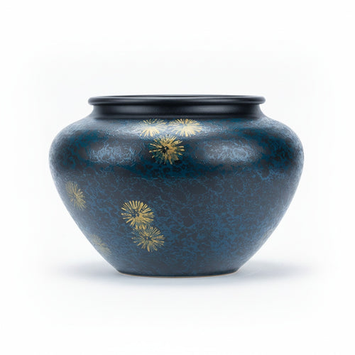 Blue And Gold Ceramic Round Decorative Bowl