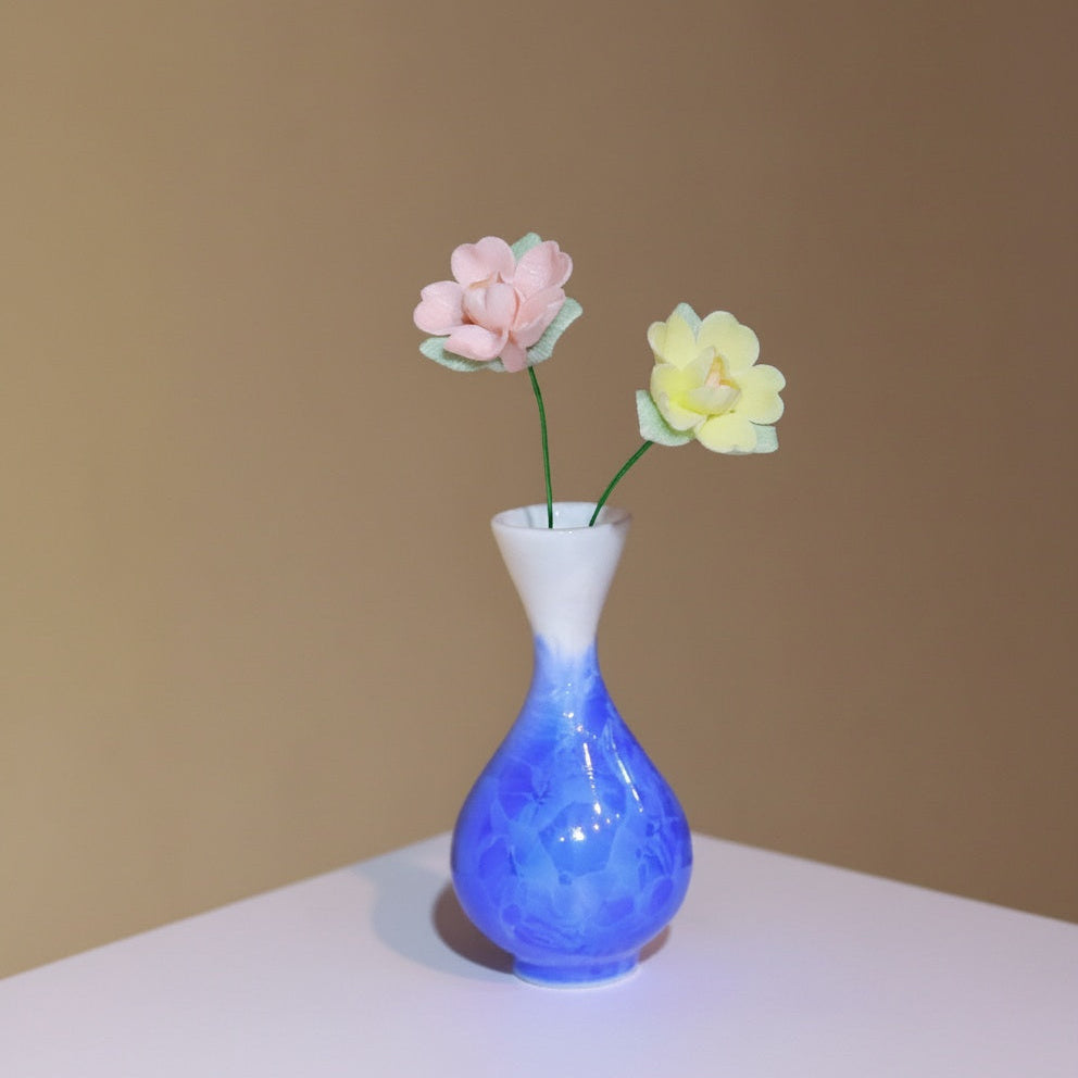 Blue And White Ceramic Teardrop Bud Vase