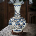 Blue And White Patterned Porcelain Vase