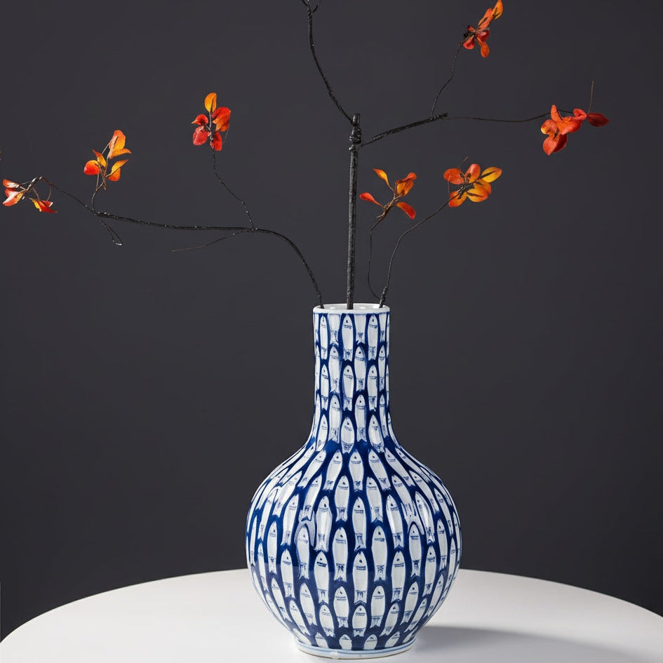 Blue And White Porcelain Bottle Vase