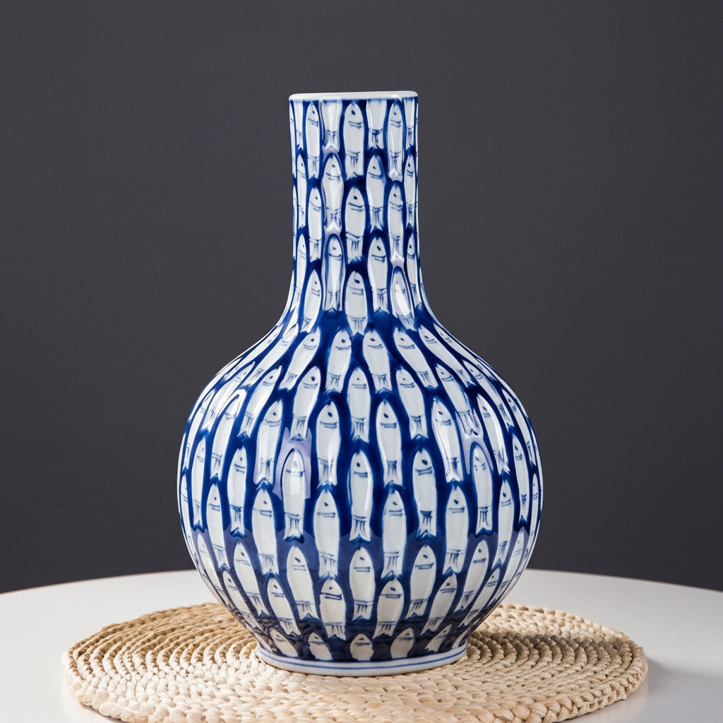 Blue And White Porcelain Bottle Vase