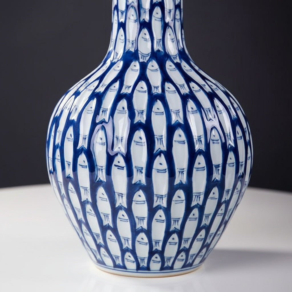 Blue And White Porcelain Bottle Vase