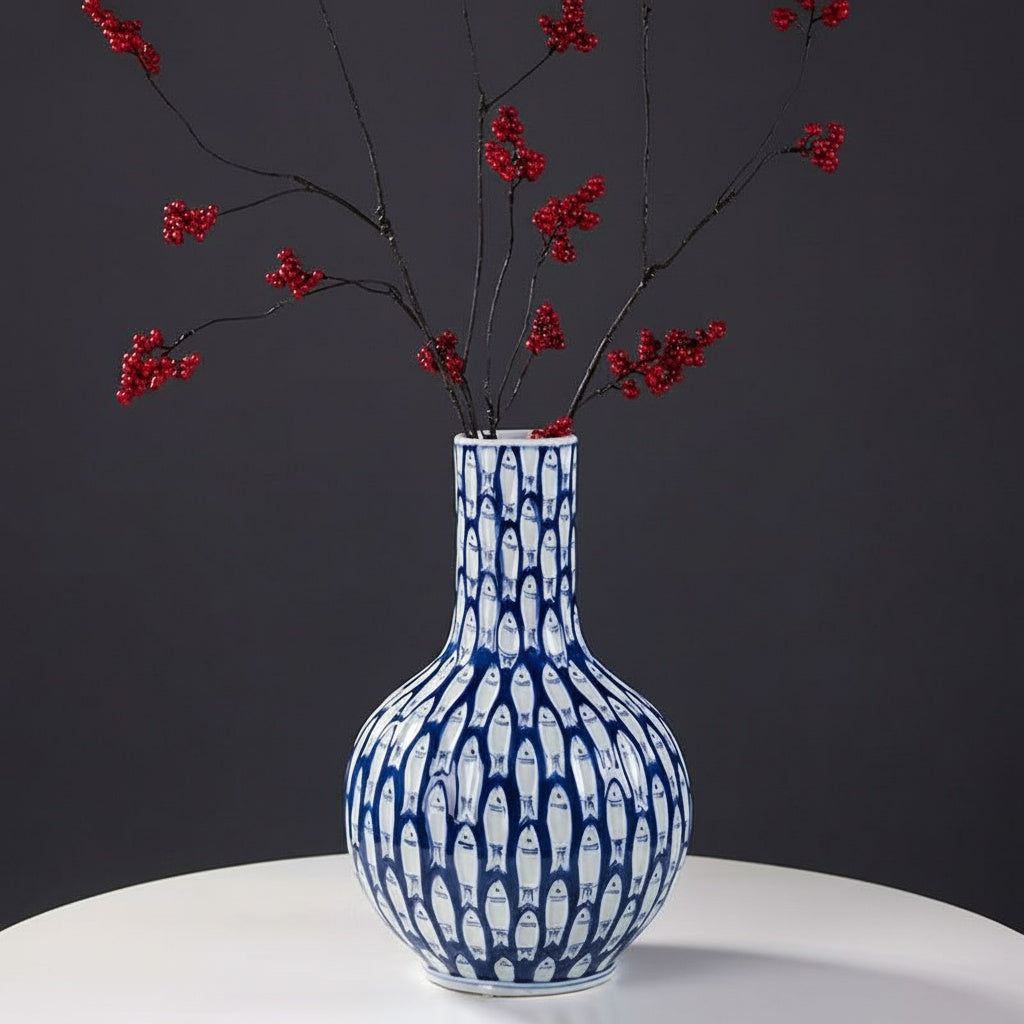 Blue And White Porcelain Bottle Vase