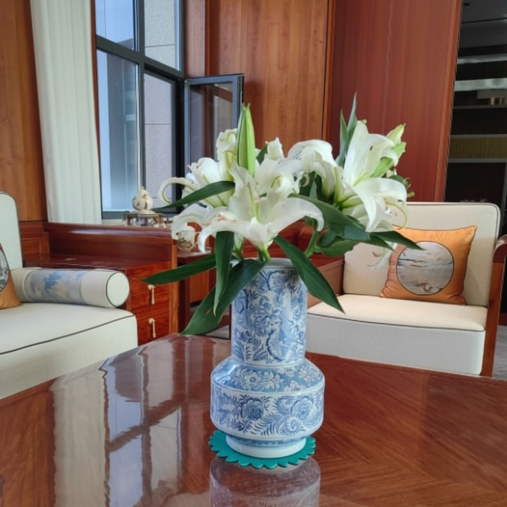 Blue And White Porcelain Cylindrical Vase