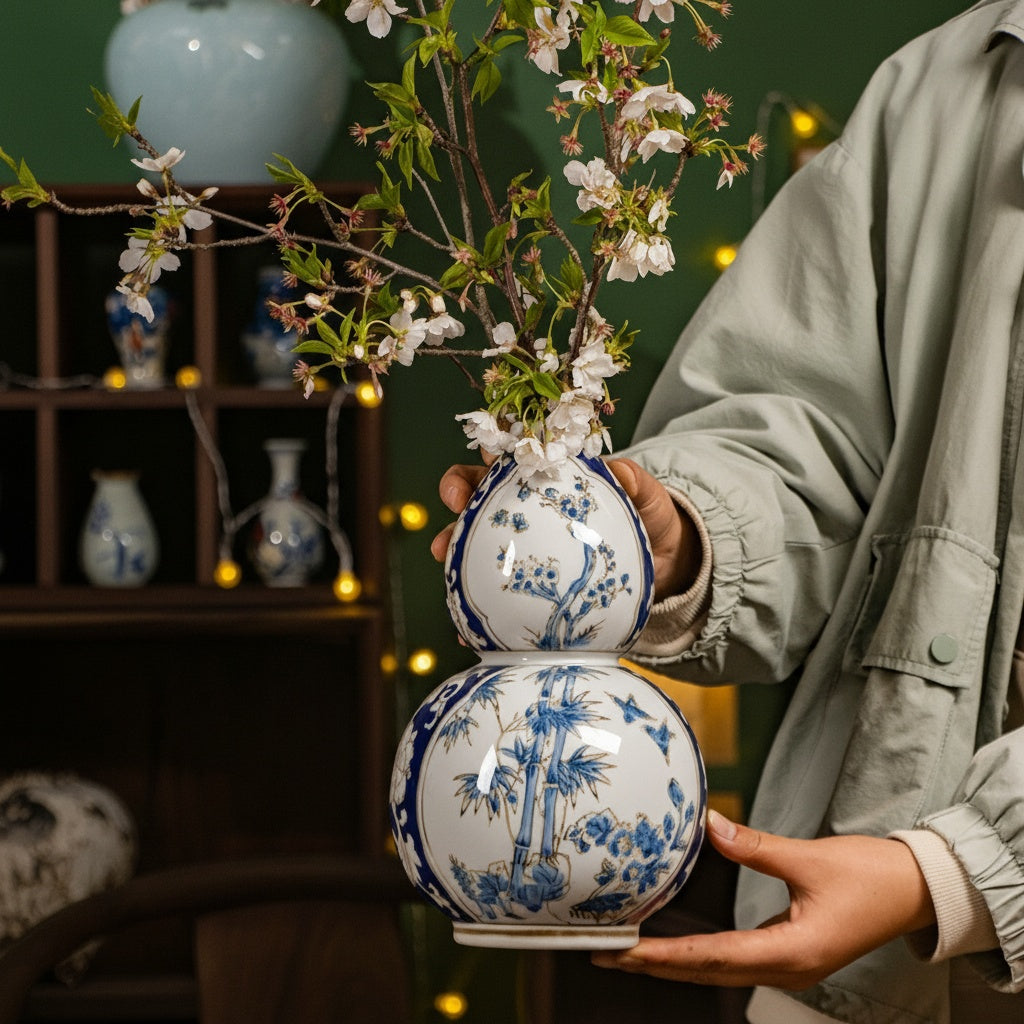 Blue And White Porcelain Double Gourd Vase