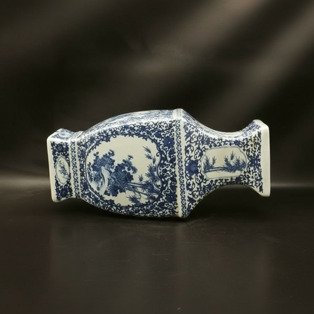 Blue And White Porcelain Hexagonal Vase