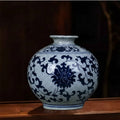 Blue And White Porcelain Round Vase