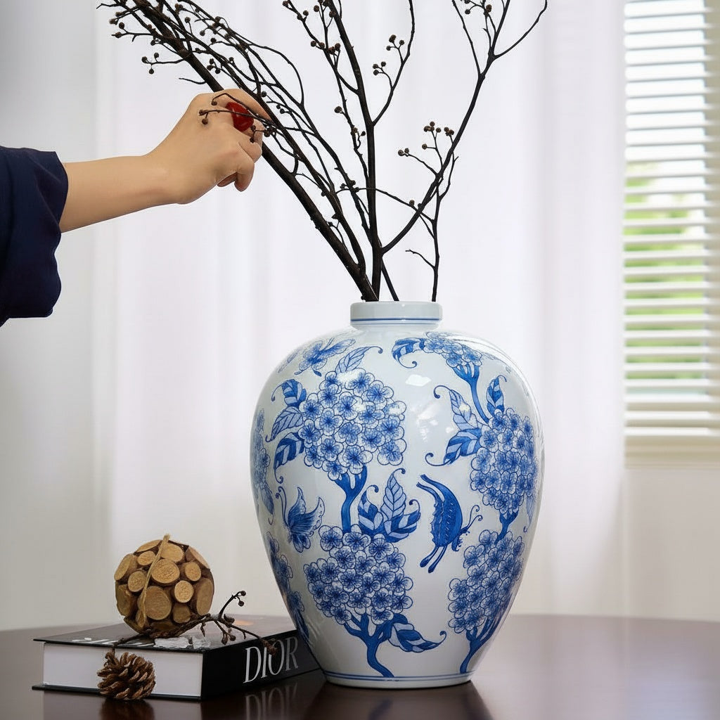 Blue And White Porcelain Rounded Vase