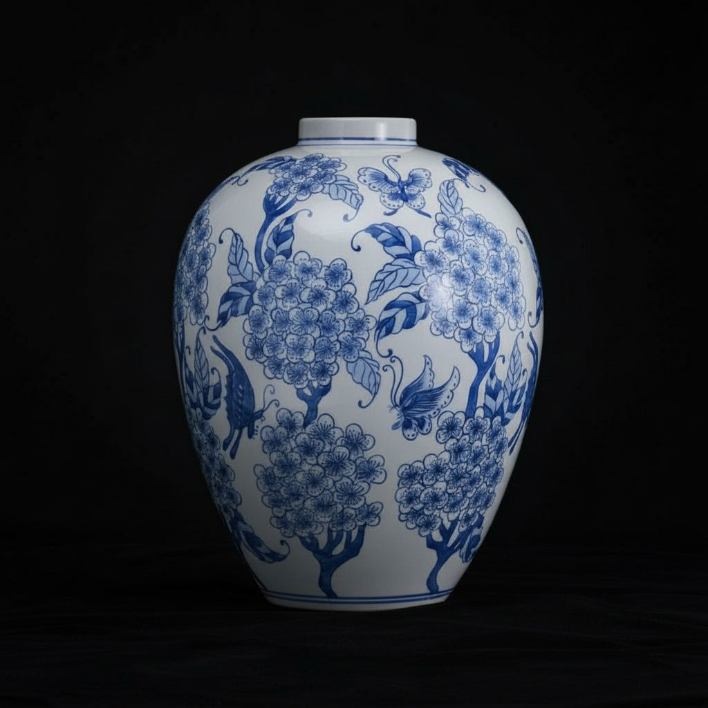 Blue And White Porcelain Rounded Vase