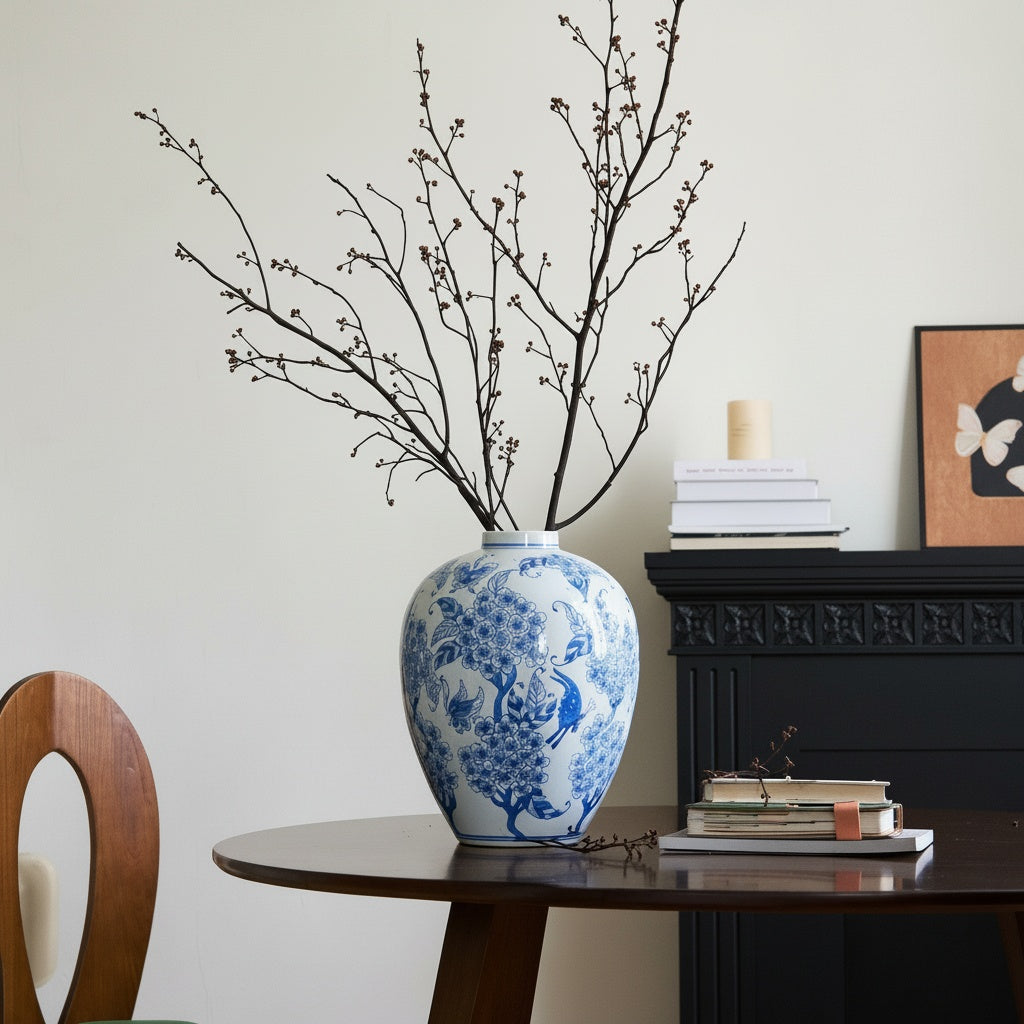 Blue And White Porcelain Rounded Vase
