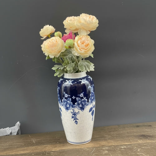 Blue And White Porcelain Tall Cylindrical Vase