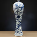 Blue And White Porcelain Tall Vase