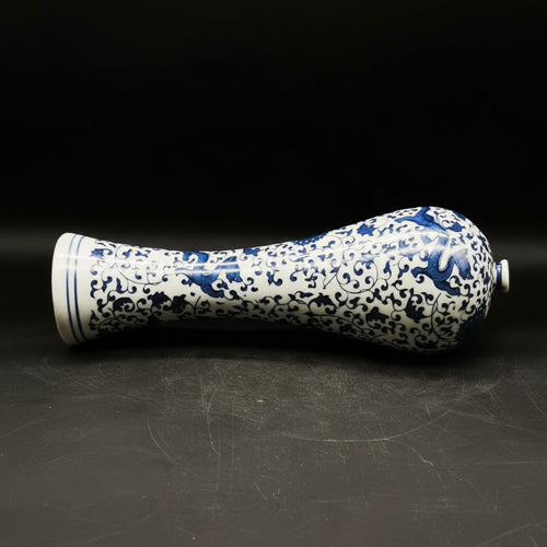 Blue And White Porcelain Tall Vase