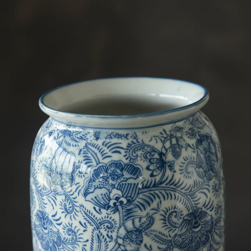 Blue And White Porcelain Tapered Vase