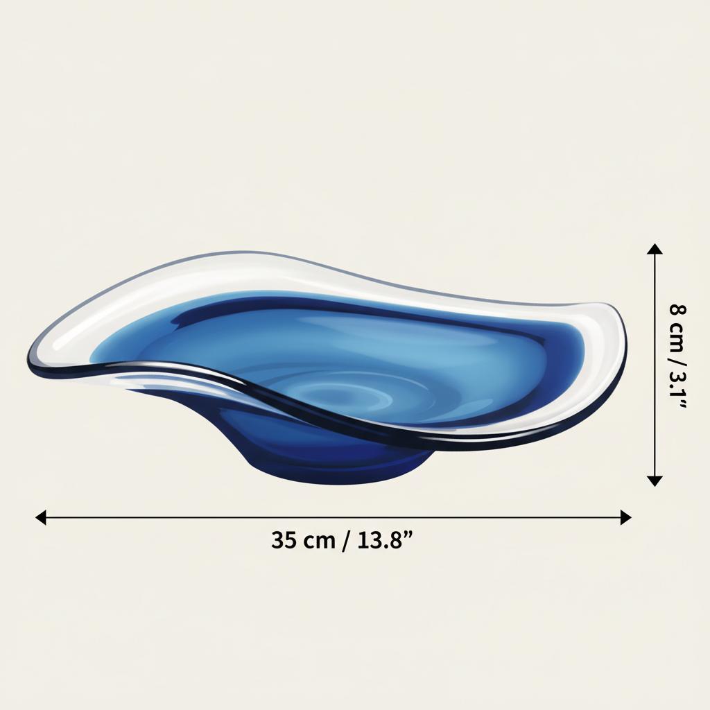 Dimensions diagram of the crystal bowl