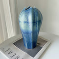 Blue Glazed Ceramic Tulip Vase