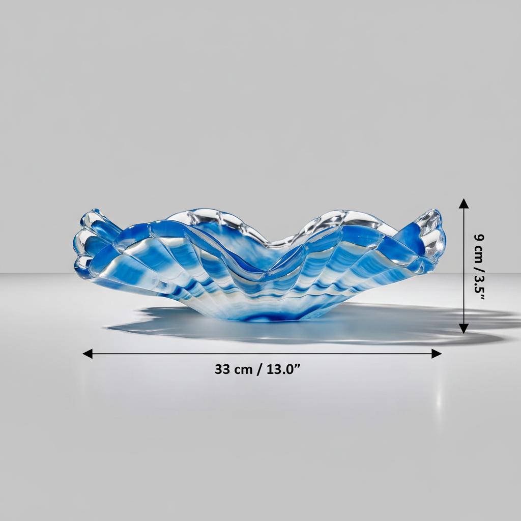 Dimensions of blue and white glass bowl