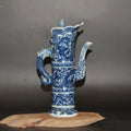 Blue & White Porcelain Cylindrical Dragon Ewer