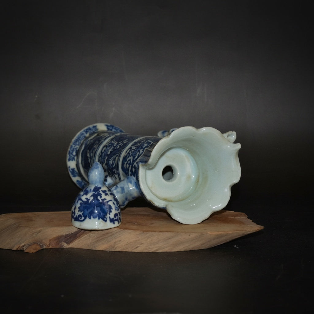 Blue & White Porcelain Cylindrical Dragon Ewer