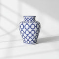 Blue and White Porcelain Geometric Vase