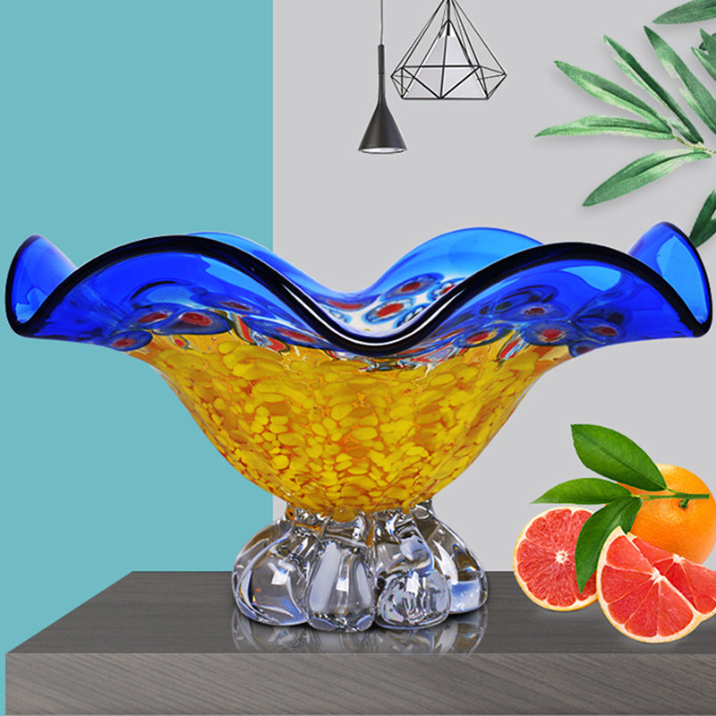 Vibrant crystal fruit bowl studio shot