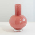 Large Blush Glass Geometric Vase