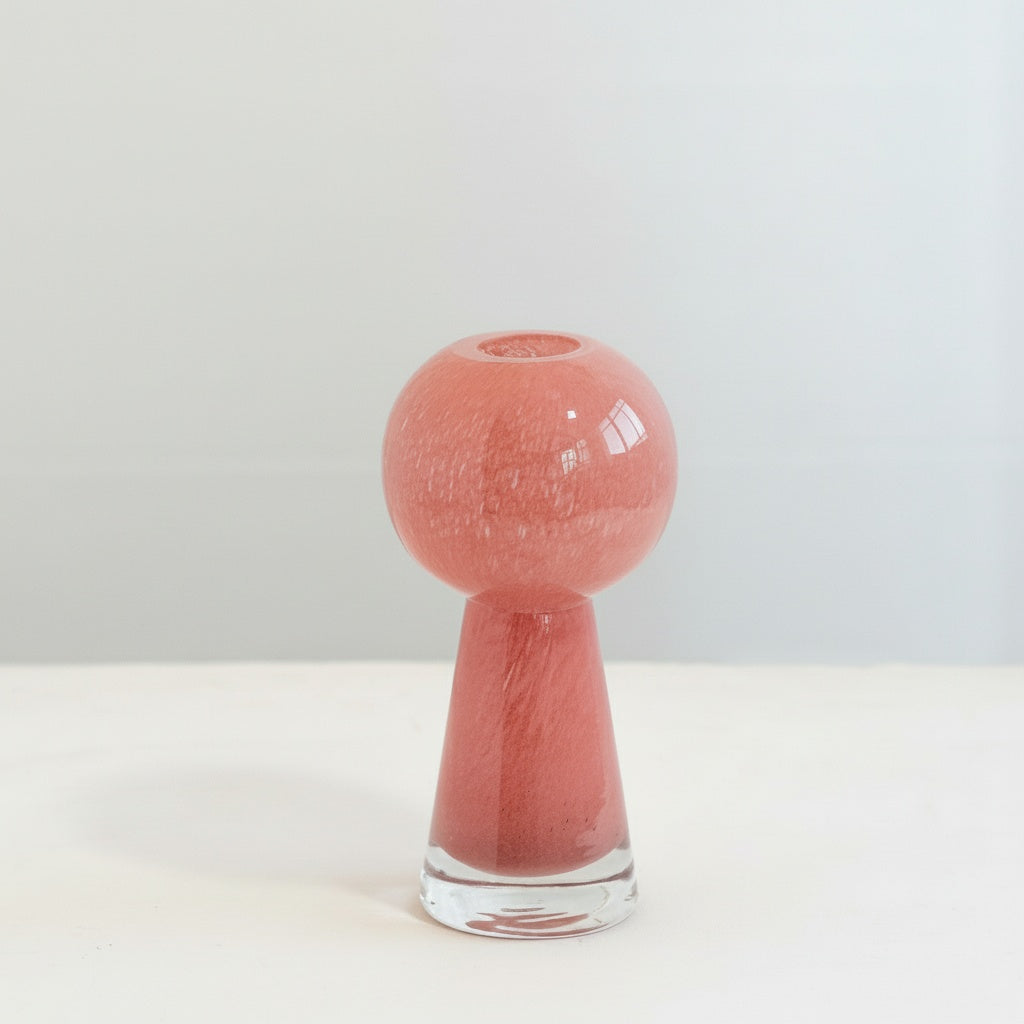 Medium Blush Glass Geometric Vase