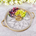 Brass And Glass Round Serving Tray