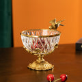 Brass And Crystal Decorative Pedestal Bowl