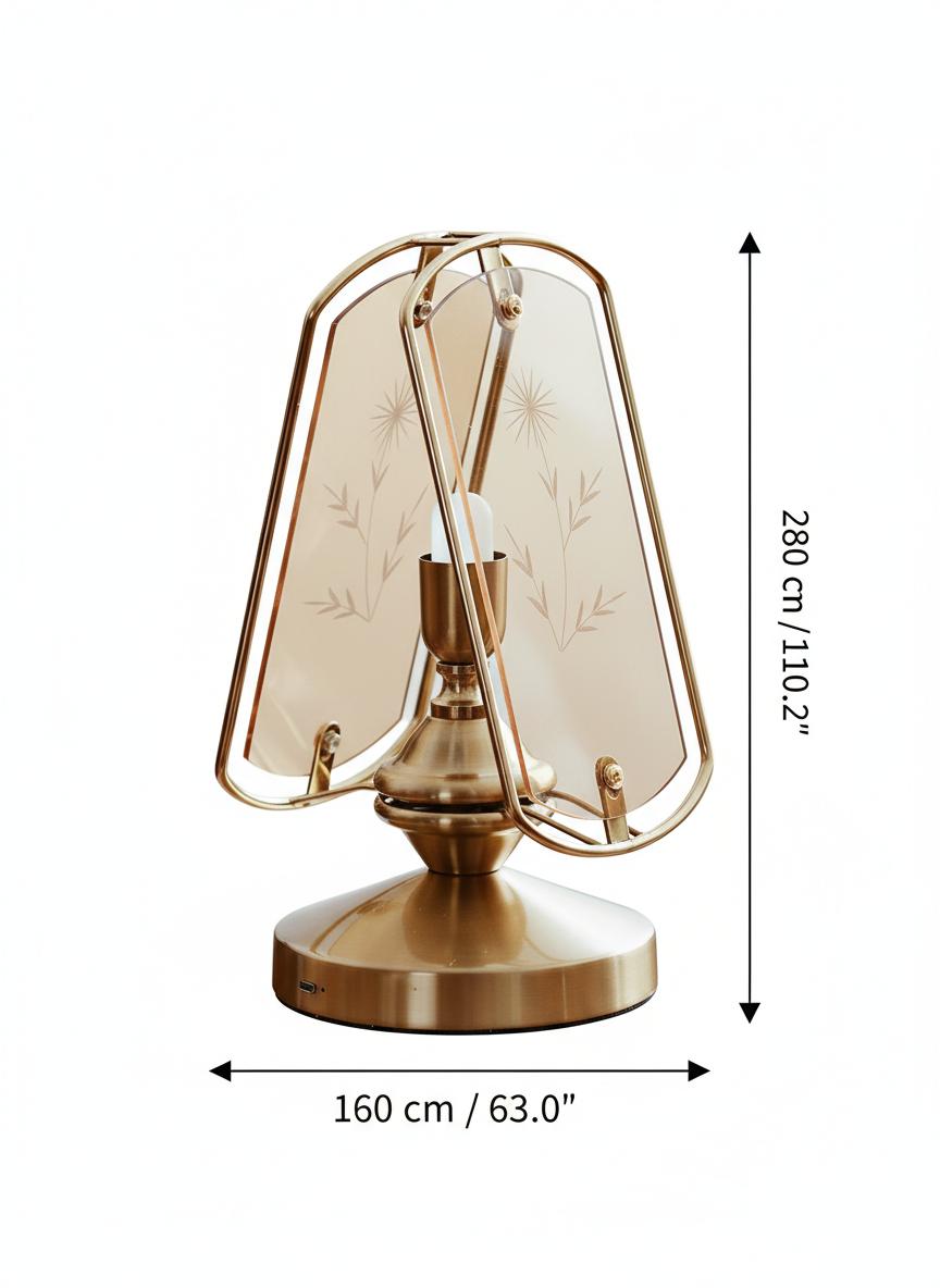Dimensions diagram of the table lamp