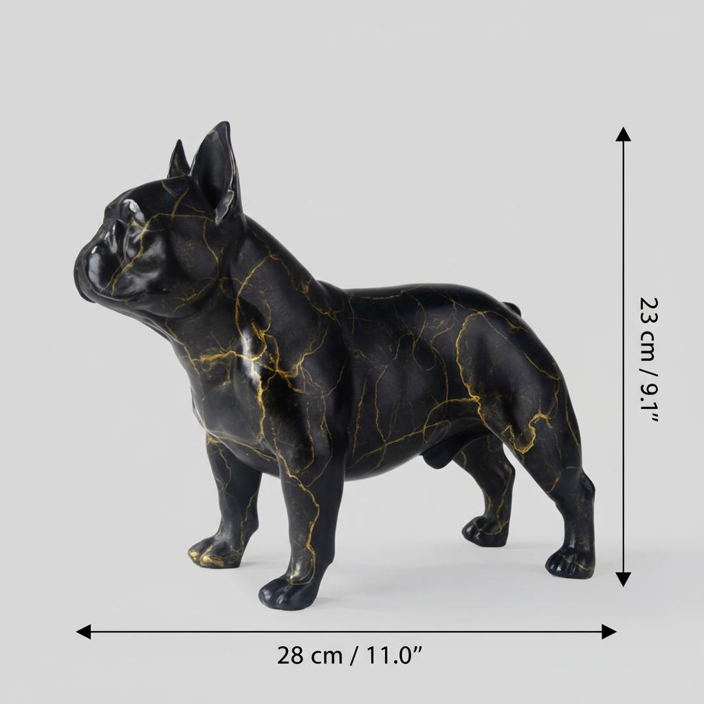 Dimensions of bronze French Bulldog sculpture