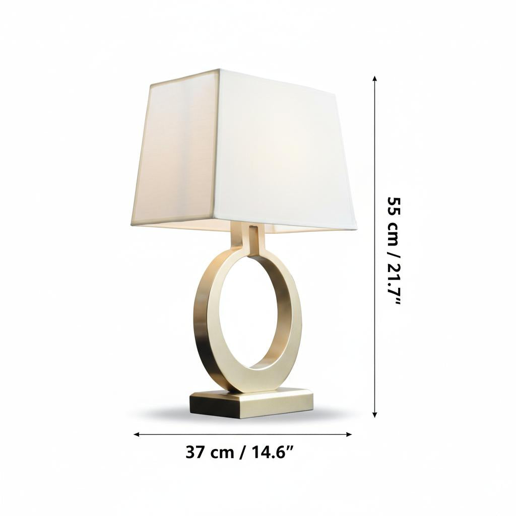 Dimensions diagram of the table lamp