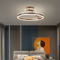 Brushed Coffee Bronze Dual Ring LED Ceiling Light Front View