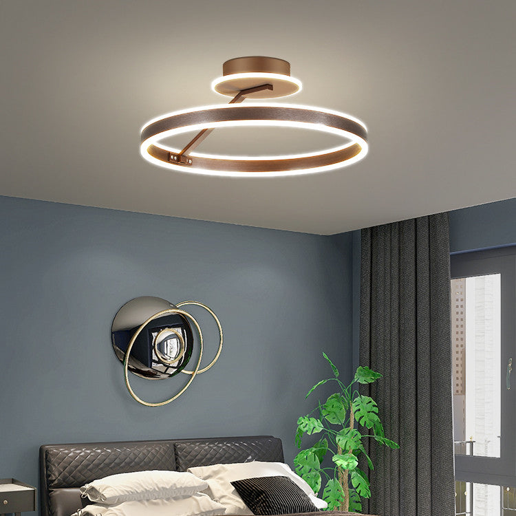Brushed Coffee Bronze Dual Ring LED Ceiling Light Lifestyle Detail
