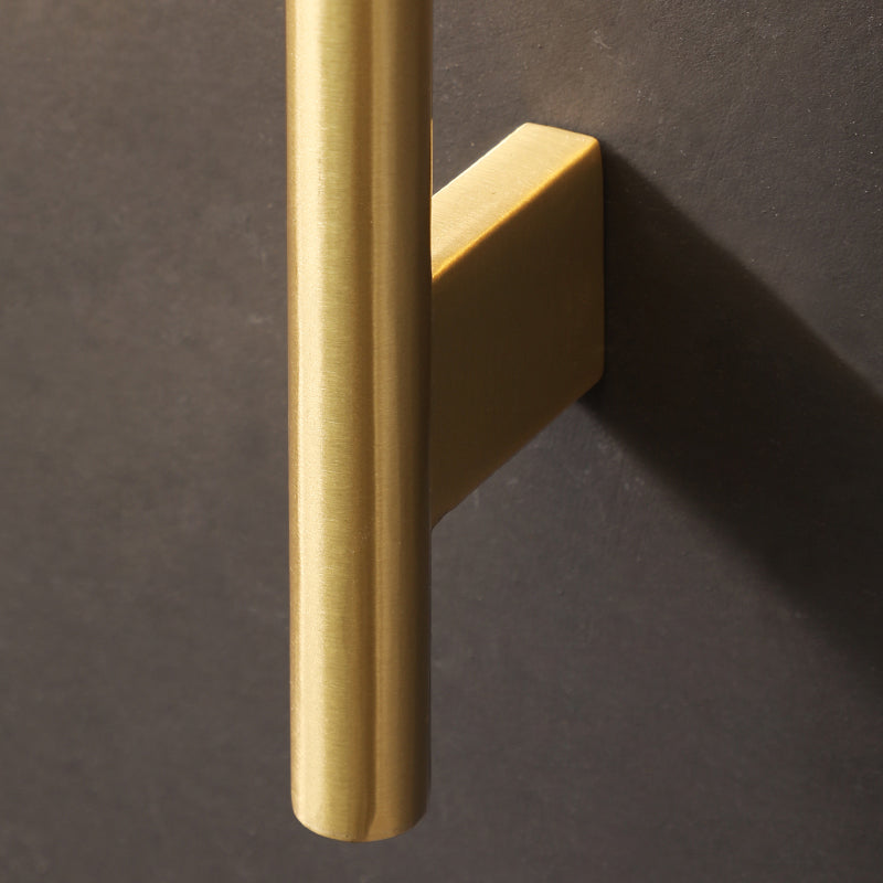 Detail shot of the bottom brushed copper finial