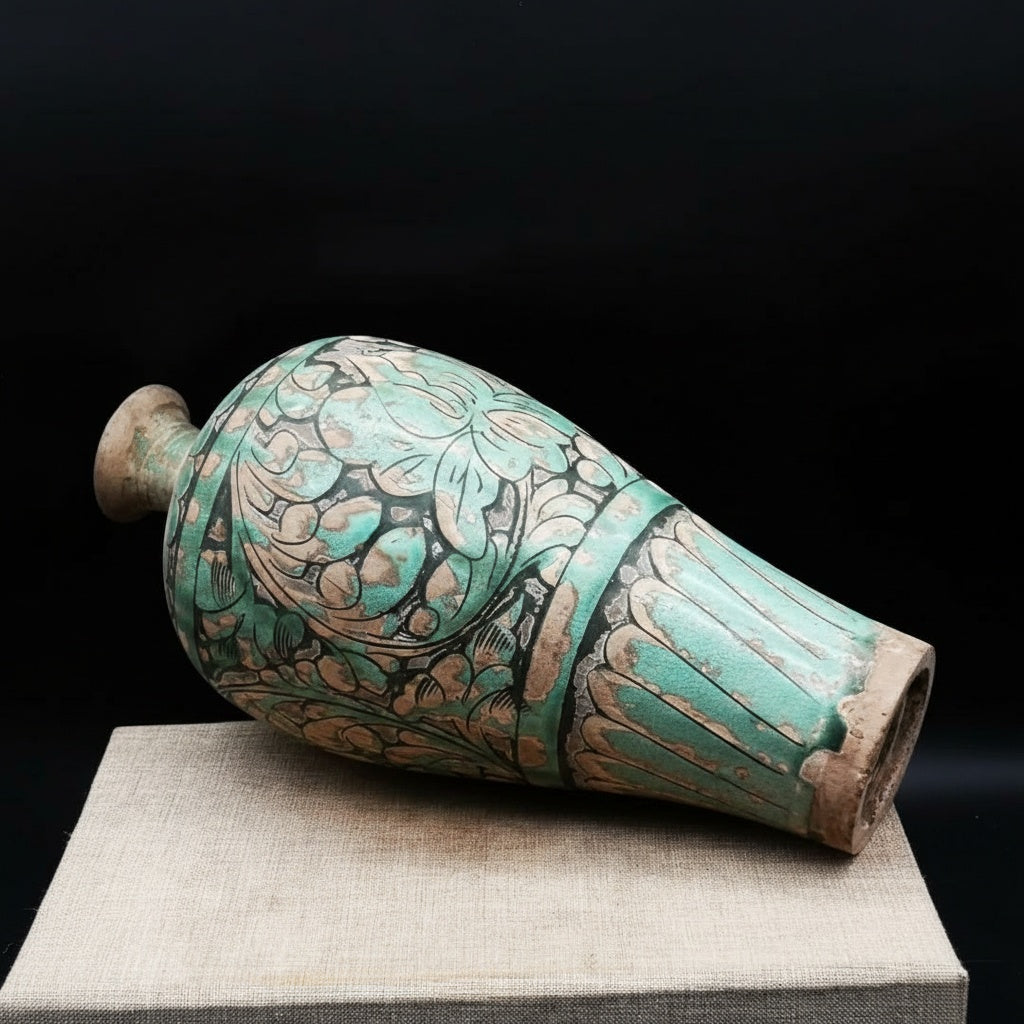 Carved Ceramic Tall Vase