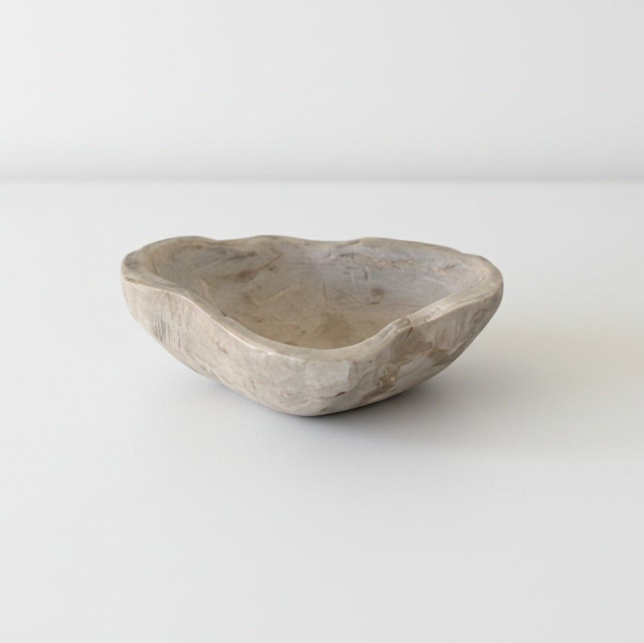 Carved Wood Organic Decorative Bowl