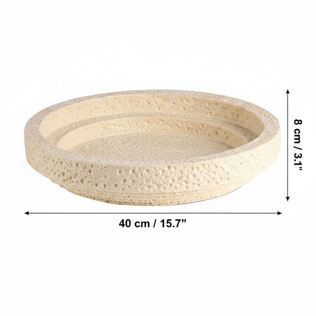 Dimensions of round cave stone tray