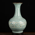 Celadon Floral Mosaic Ceramic Vase