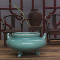 Celadon Glazed Ceramic Tripod Decorative Bowl
