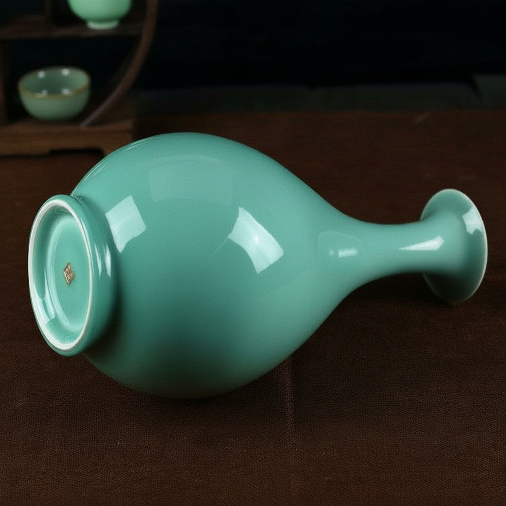 Celadon Glazed Porcelain Pear Vase