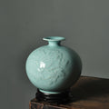 Celadon Porcelain Floral Spherical Vase