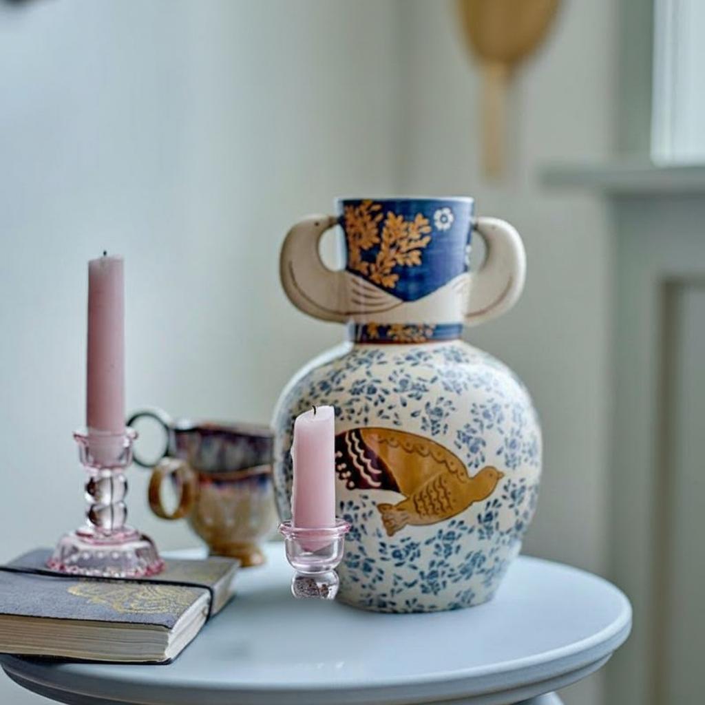 Lifestyle setting with vase and candles