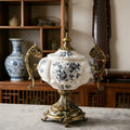 Ceramic And Brass Decorative Lidded Jar