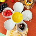 Ceramic Flower Shaped Serving Platter top view with snacks
