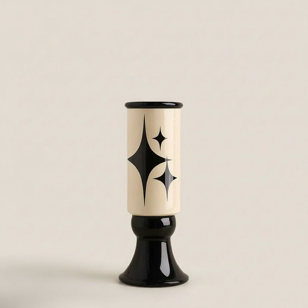 Ceramic Patterned Pedestal Vase Front View