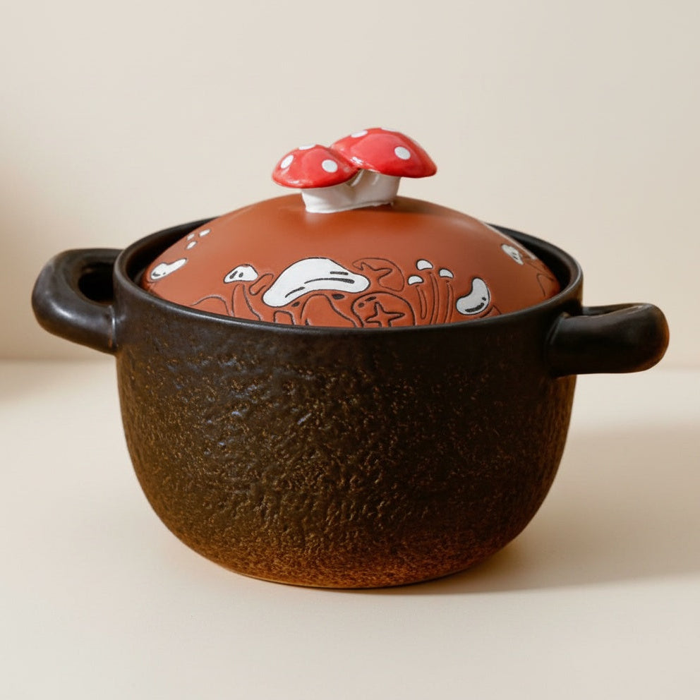 Ceramic Round Textured Casserole Pot 03